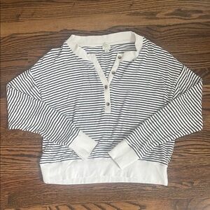 Striped Long Sleeve Top - Black and White